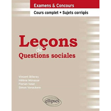 Leçons de questions sociales - Vanackere Simon, Billerey Vincent, Monasse Hélène,