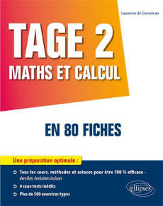 TAGE 2. Maths et calcul en 80 fiches - Conceicao Laurence de