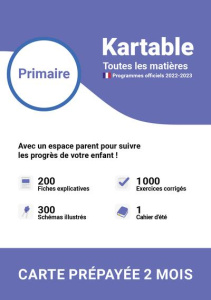 Kartable primaire : Carte prépayée 2 mois - Kartable - l'école sur internet l'ecole