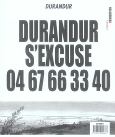 Durandur Tome 2 : Durandur s'excuse 04 67 66 33 40. Je pisse sur la bande dessinée - DURANDUR