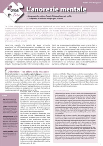 L'anorexie mentale - Meunier Myriam