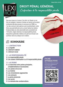 Droit pénal général. L'infraction et la responsabilité pénale - Benillouche Mikaël
