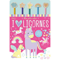 I love licornes. Avec 5 crayons de couleur et leur gomme toute douce - MCKEOWN MARK