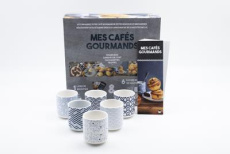 Coffret mes cafés gourmands (bleu). Le livre de recettes avec 6 tasses en céramique - COLLECTIF