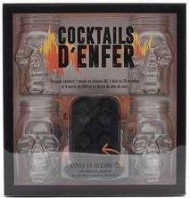 Cocktails d'enfer. Coffret avec 1 moule en silicone 3D et 4 verres de 450 ml en forme de tête de mor - QUENTIN SIMON ; Desgages Aurélie