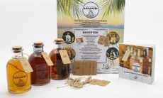 Coffret Rhums et Punchs arrangés. Avec 3 bouteilles de 550 ml, 1 livre de recettes, 15 étiquettes - Desgages Aurélie