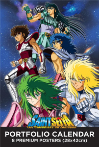 Portfolio calendar Saint Seiya, Les Chevaliers du Zodiaque. 8 premium posters, de janvier à décembre