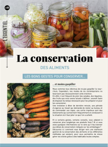 La conservation des aliments. Les bons gestes pour conserver... - COLLECTIF