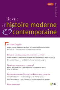 Revue d'histoire moderne et contemporaine Tome 66 N°1, mars 2019 - COLLECTIF