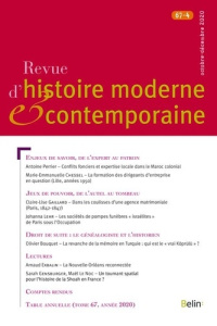 Revue d'histoire moderne et contemporaine Tome 67 N° 4 - COLLECTIF
