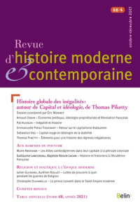 Revue d'histoire moderne et contemporaine Tome 68 N° 4, octobre-décembre 2021 : Histoire globale des - Duhamelle Christophe ; Fléchet Anaïs