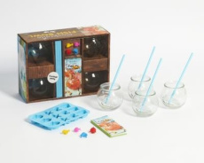 Coffret Cocktails fish bowl. Avec 4 aquariums à cocktails, 4 pailles, 1 moule à glaçons aux formes o - Mahut Sandra