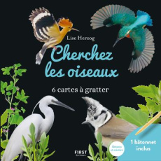 Cherchez les oiseaux. 6 cartes à gratter et 1 bâtonnet inclus - Herzog Lise