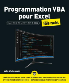 Programmation VBA pour Excel 2024 pour les Nuls - Walkenbach John