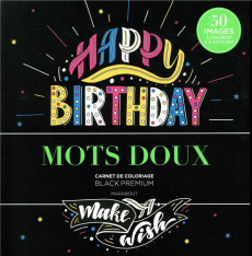 Mots doux. Carnet de coloriages black premium - COLLECTIF