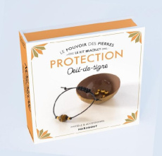 Le kit bracelet protection. Oeil-de-tigre. Pack avec 1 perle ronde en oeil-de-tigre, 2 petites perle - Vauzeilles Françoise
