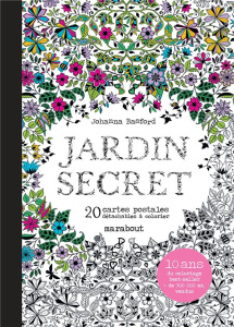 Jardin secret. 20 cartes postales détachables à colorier - Basford Johanna