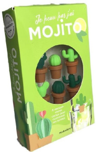 Coffret Je peux pas j'ai mojito. 6 marque-verres cactus pour customiser ses soirées