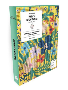 Mon kit Mini-strass Nature. Avec 4000 strass, 1 tableau encollé, 1 stylet, 1 bloc de cire et 1 petit