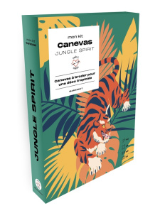 Mon kit canevas Jungle spirit. Canvevas à broder pour une déco tropicale - Coffret avec 1 toile à ca