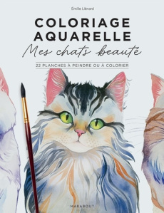 Coloriage aquarelle : Mes chats beautés. 22 planches à peindre ou à colorier - Lienard Emilie