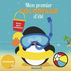 Mon premier coloriage d'été. Avec gros contours   stickers - COLLECTIF