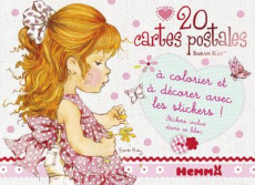 20 cartes postales Sarah Kay. A colorier et décorer avec les stickers ! - Kay Sarah