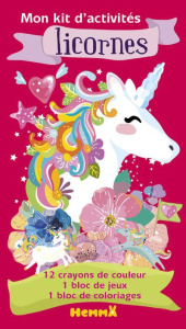 Mon kit d'activités Licornes. 12 crayons de couleur, 1 bloc de jeux, 1 bloc de coloriages - COLLECTIF/RASKINET