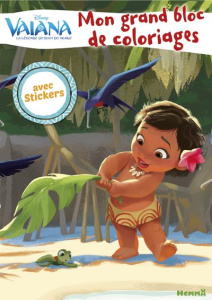 Mon grand bloc de coloriages avec stickers Vaiana - COLLECTIF
