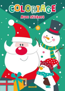 Coloriage avec stickers Père Noël - Constant Adèle