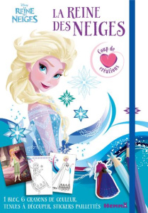 Disney La Reine des Neiges. Avec un bloc, 6 crayons de couleur, des tenues à découper, des tickers p - COLLECTIF