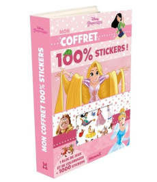 Mon coffret 100% stickers Disney princesses. Avec 1 bloc de jeux et de coloriages   1000 stickers - COLLECTIF