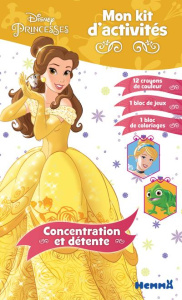 Mon kit d'activités Disney princesses. Concentration et détente. 12 crayons de couleur, 1 bloc de je - COLLECTIF