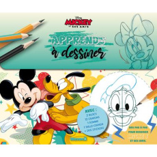 Disney Mickey et ses amis apprends à dessiner. Avec 2 blocs, 12 crayons, 1 gomme, 1 taille-crayon - COLLECTIF