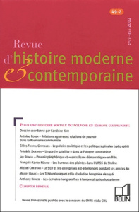 Revue d'histoire moderne et contemporaine/492/Pour une histoire sociale du pouvoir en Europe communi - Kott Sandrine, Collectif