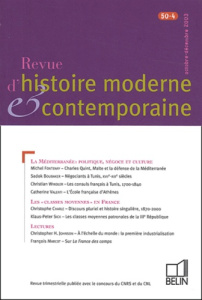 Revue d'histoire moderne et contemporaine/504/La méditerranée : politique, négoce et culture. Les cl - Charle Christophe, Collectif , Fontenay Michel, Bo