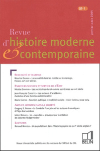 Revue d'histoire moderne et contemporaine Tome 51 N° 1 janvier-mars 2004 - Minard Philippe