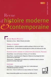 Revue d'histoire moderne et contemporaine/531/Revue d'histoire moderne et contemporaine Tome 531 - Béaur Gérard, Collectif , Bastien Pascal, La Capra