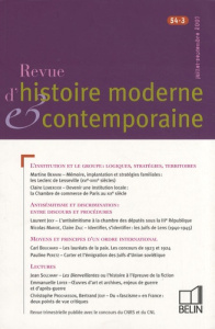 Revue d'histoire moderne et contemporaine Tome 54 N° 3, Juillet-Septembre 2007 - Lemercier Claire