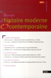 Revue d'histoire moderne et contemporaine/6122014/Revue d'histoire moderne et contemporaine Tome 612 - Minard Philippe, Collectif