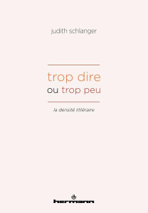 Trop dire ou trop peu. La densité littéraire - Schlanger Judith Epstein