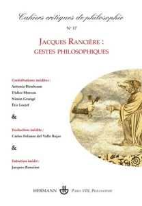 Cahiers critiques de philosophie N° 17, décembre 2016 : Dossier Rancière - Cany Bruno
