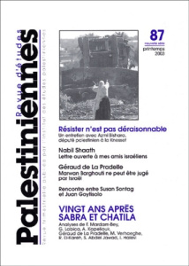 Revue d'Etudes Palestiniennes N° 87 printemps 2003 : Vingt ans après Sabra et Chatila - COLLECTIF