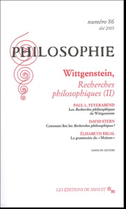 Philosophie N° 86, Eté 2005 : Wittgenstein, Recherches philosophiques (II) - Feyerabend Paul