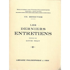 LES DERNIERS ENTRETIENS - RENOUVIER