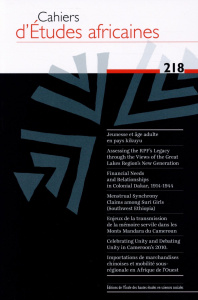 Cahiers d'études africaines N° 218/2015 - Amselle Jean-Loup