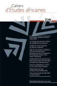 Cahiers d'études africaines N° 229/2018 - COLLECTIF