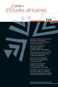 Cahiers d'études africaines N° 235/2019 - Ficquet Eloi