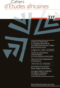 Cahiers d'études africaines N° 237 : Varia - COLLECTIF