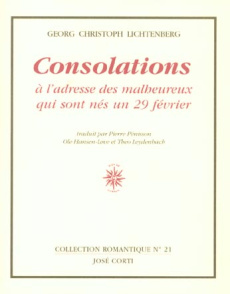 Consolations à l'adresse des malheureux qui sont nés un 29 février - Lichtenberg Georg Christoph
